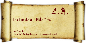 Leimeter Míra névjegykártya